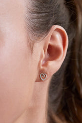 Estella Bartlett Doodle Heart Stud Silver Earrings
